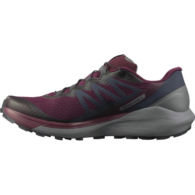 Tenis Para Trail Running Salomon Sense Ride 4 Mujer Vino Grises Oscuro | MX FDXR251